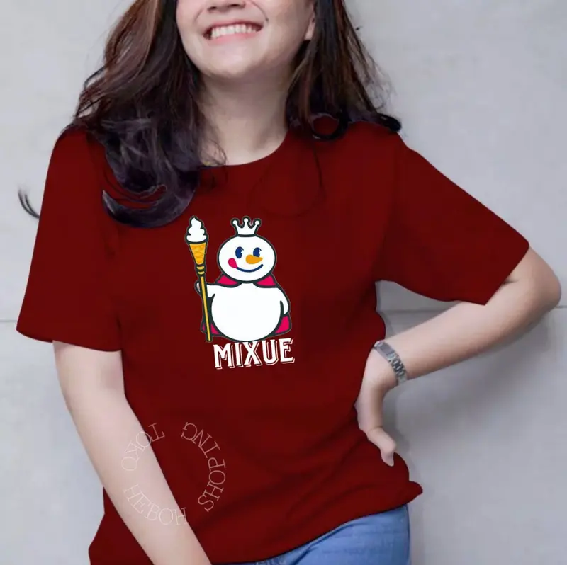 KAOS WANITA MIXUE DISTRO/ATASAN LENGAN PENDEK/BAJU KEKINIAN/TERBARU/LUCU 4