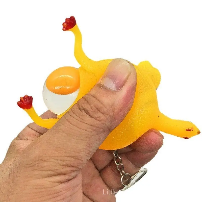 Egg-Laying Chicken Creative Toy Prank Squeeze Egg Chicken Stress Relief Chicken Keychain Stress Relief Decompression Prank