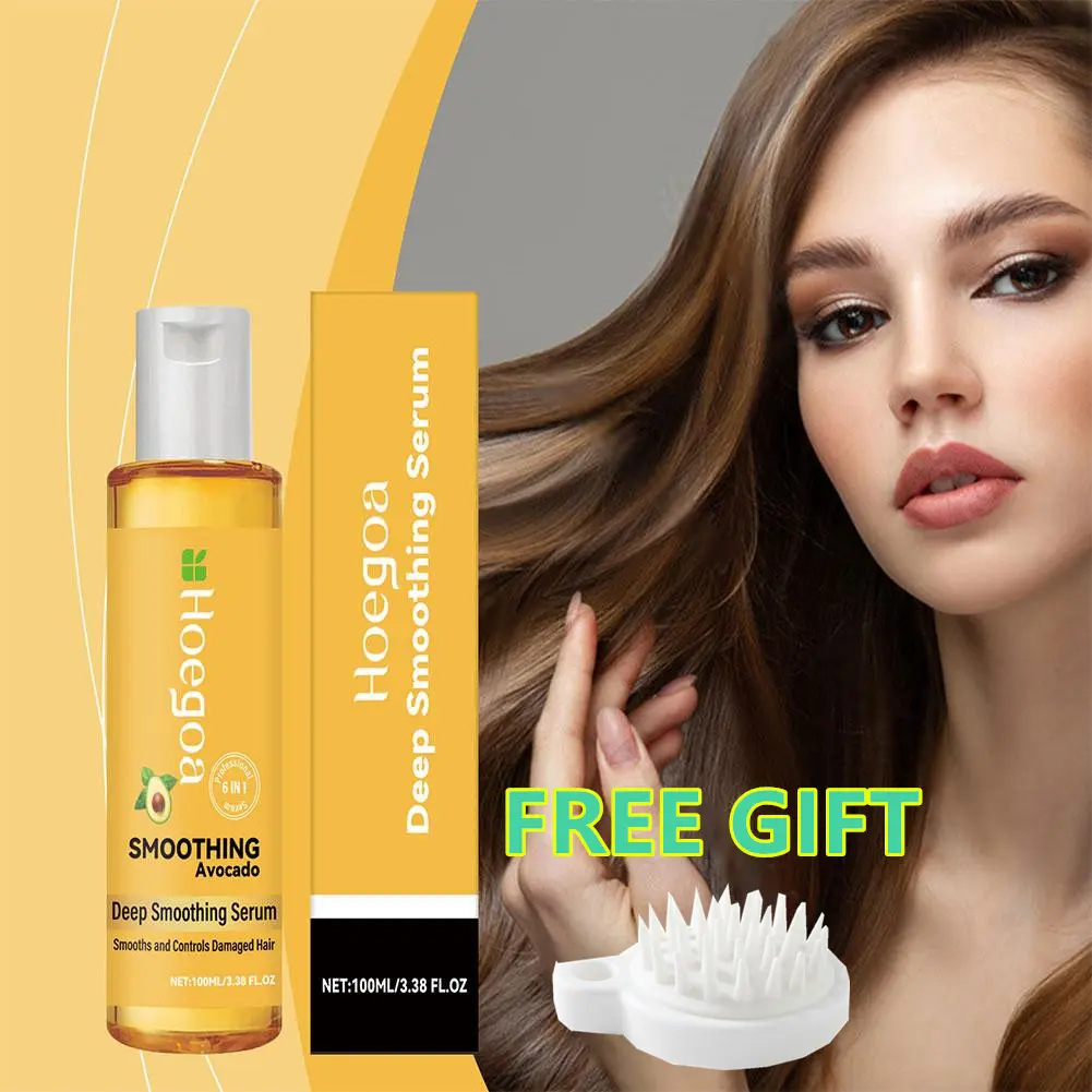 [BUY 1 TAKE 1] 100ml Deep Smoothing Serum Avocado Hair Serum Deep Smoothing Hair Care Essential Oil Frizzy Hair With Free Comb
