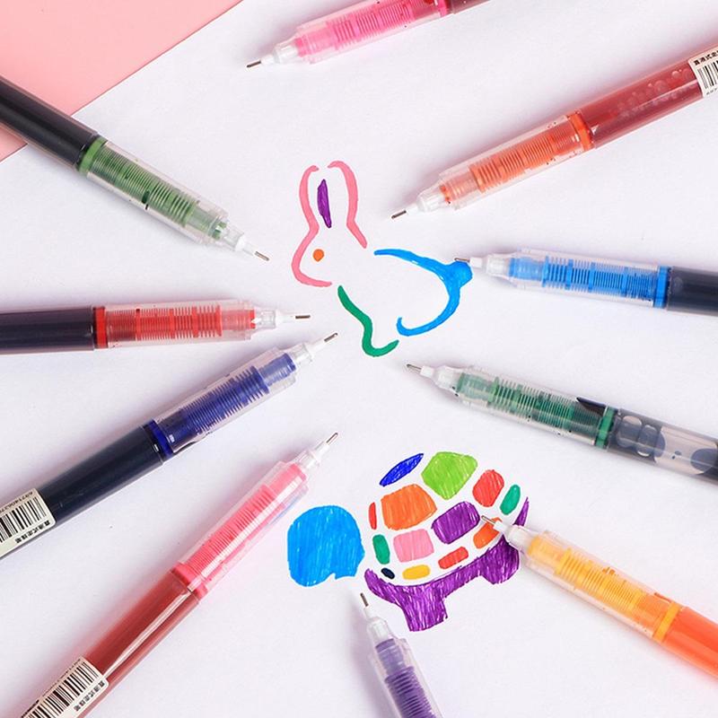 0.5mm Colorful Gel Pen Set, 10pcs Household Bundle Simple Portable Multi-purpose Gel Rollerball Pen Set for Office, Student, Writing 6