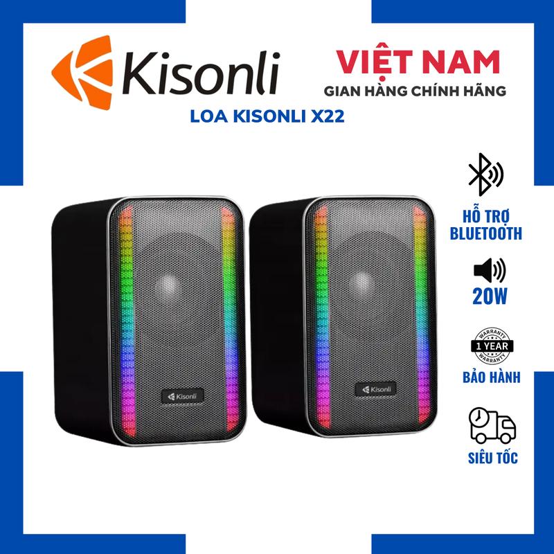TẶNG NHẠC Loa Vi Tính Kisonli X22 Công Suất 20W Full Led RGB Hỗ Trợ Kết Nối Bluetooth Sử Dụng Cho Máy Tính Laptop PC Chuyên Chơi Gaming Nghe Nhạc remix Nonstop Bay phòng Xem Phim Củ Loa Chống Nước