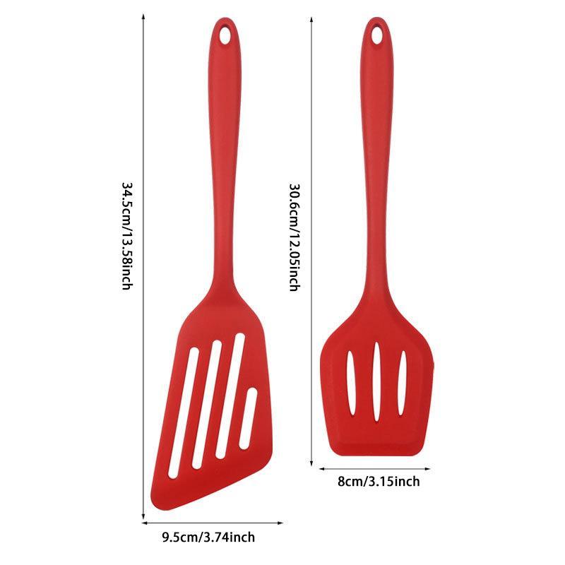 Product Introduction of Silicone Spatula Set, 2 Counts/set Non-stick Spatula, Kitchen Cooking Utensils for Frying Fish, Steak, Egg, Pancake, Kitchen Accessories 1