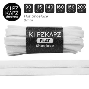 KIPZKAPZ F2 White - 90cm 115cm 140cm 160cm 180cm 200cm - Tali Sepatu Pipih / Flat Shoelace 8mm