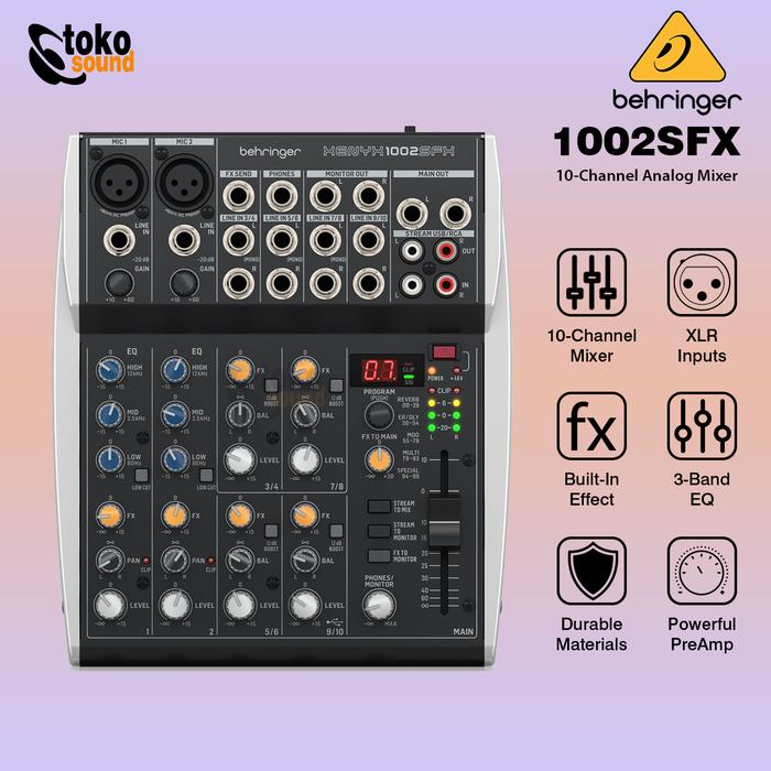Gambar Behringer Xenyx 1002SFX 1002 SFX - 10 Input Mixer Analog With Multi FX dari Tokosound Proaudio Kota Administrasi Jakarta Barat Tokopedia