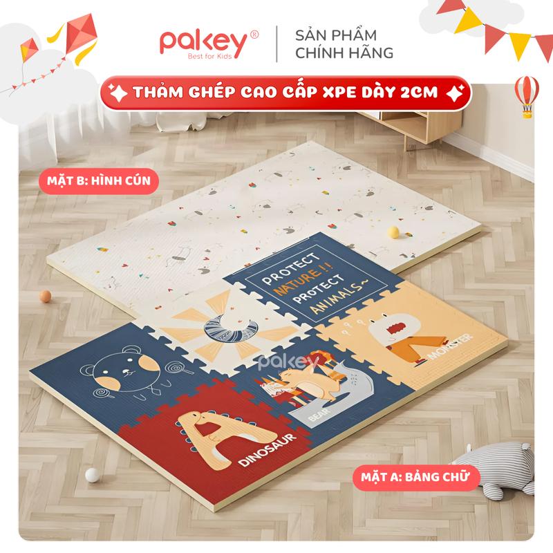 Thảm Xốp Ghép Cao Cấp Pakey Thảm XPE Lót Sàn Cho Bé Dày Dặn 2cm Màu Sắc Đa Dạng Họa Tiết Ngộ Nghĩnh Thảm Nằm Chơi Đồ Chơi Toys