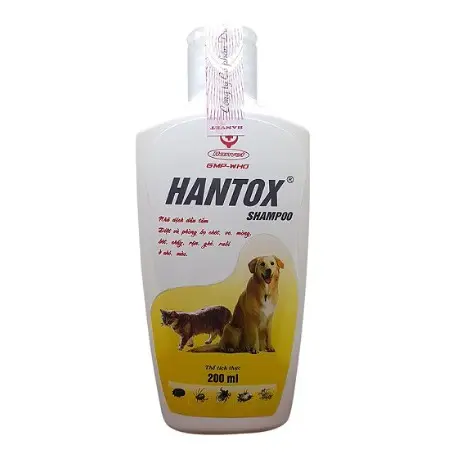 Sữa Tắm Trị Ve Rận Bọ Chét Cho Chó Mèo Hantox Shampoo Vàng 200ml - Long Vũ Pet Food 2