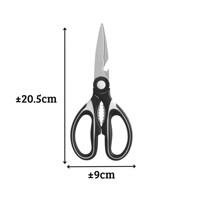 Gunting Dapur Super Tajam Gunting Serbaguna / Alat Pemotong Ayam Sayur Ikan Daging Stainless Steel / Kitchen Scissors Gunting Besar Pembuka Tutup Botol Kaleng Pemecah Walnut Food Grade / Perlengkapan Dapur Pisau Praktis Super Tajam Potong Cutting Knife 5