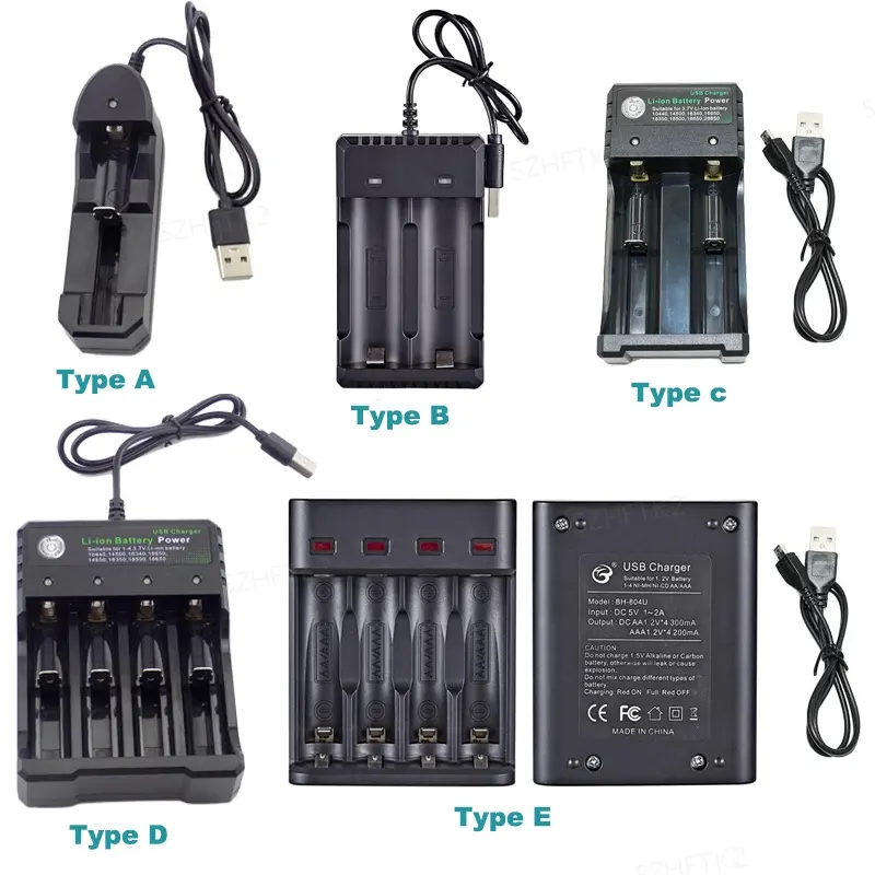 Bộ sạc pin Có Thể Sạc Lại 5V 2A 4.2V, cổng USB, Tương thích 10440 ...