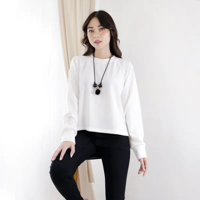CROP TEE OVERSIZE KAOS POLOS CROP TOP LENGAN PANJANG HIJAB FRIENDLY 3