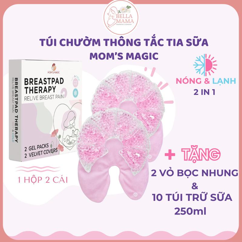 Túi chườm ngực giảm đau Mom's Magic chườm ngực nóng lạnh thông tắc tia sữa giúp mẹ kích sữa giảm đau Hộp 2 cái