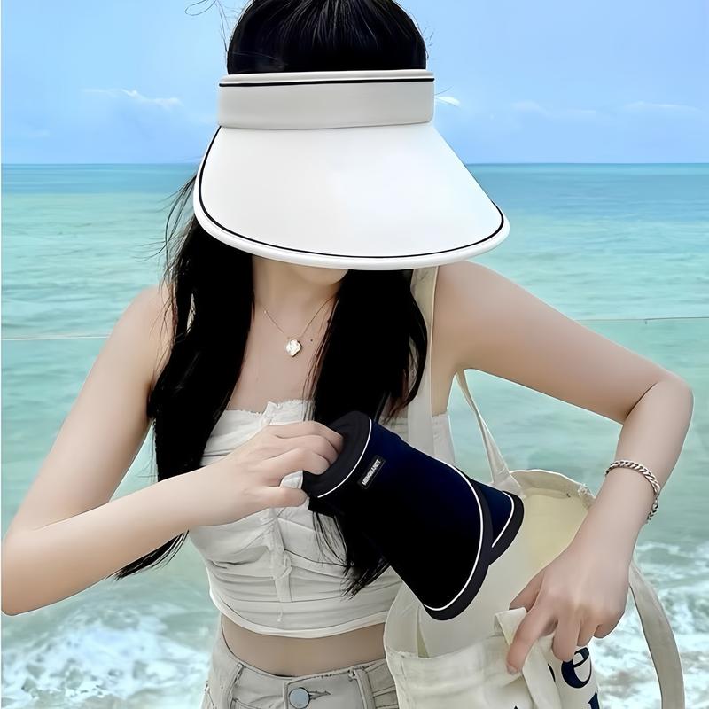 Mũ chống nắng rộng vành nửa đầu chống tia uv thời trang thể thao năng động đi biển đi du lịch (Loại cuốn được) MN002 Đội Đầu  Sport Phụ Kiện 4