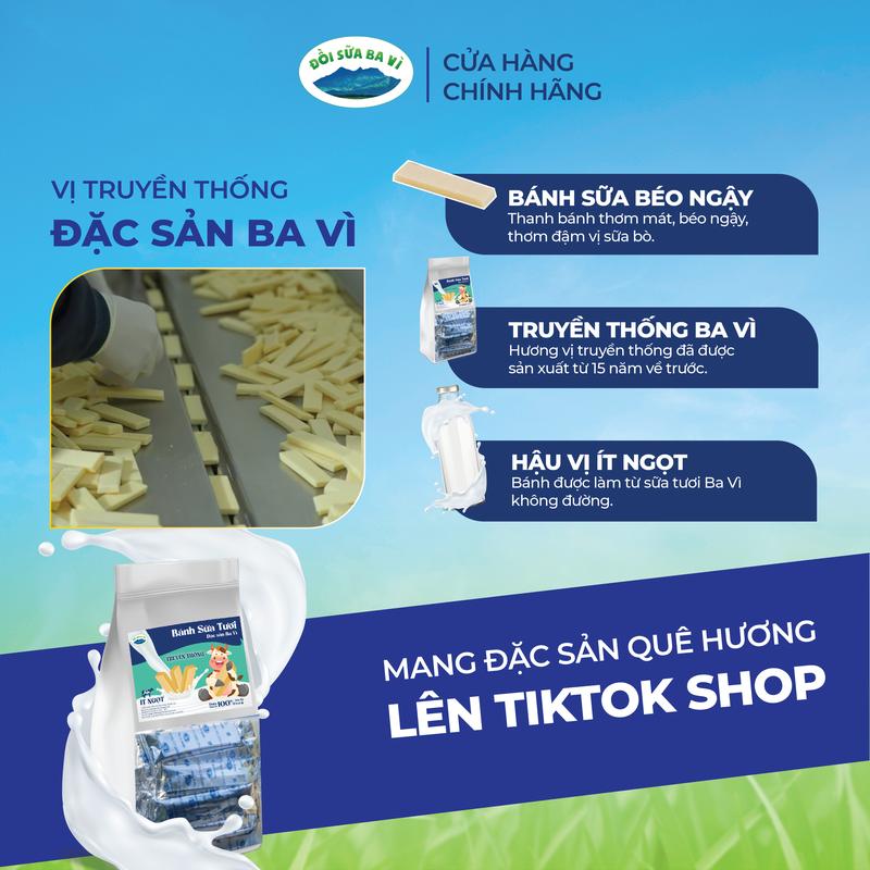 500 g Bánh sữa tươi ít ngọt, vị truyền thống , đặc sản Ba Vì, hiệu Đồi sữa Ba Vì Snack Ăn Vặt Thức Ăn Food 2