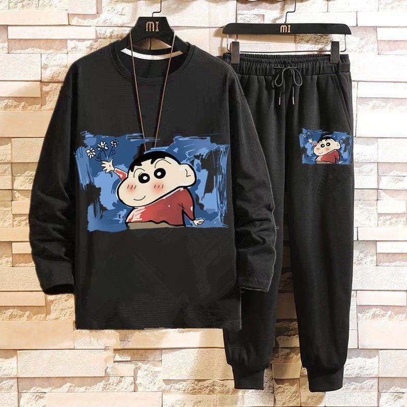 Product Introduction of Bộ Đồ Naruto, Dành Cho Học Sinh Nam, Phong Cách Anime Đi Chơi Áo Phông Dài Tay, Quần Thường Ngày Cropped Xén, Bộ 1 / 2, Hàng Mới Về Thu Đông 2024 Menswear Thun 5