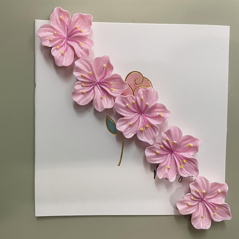 Product Introduction of 5pcs/set Pink Flower Refrigerator Magnets Message Note Photo Home Magnetic Sticker Stationery Magnet Fridge Decor 0