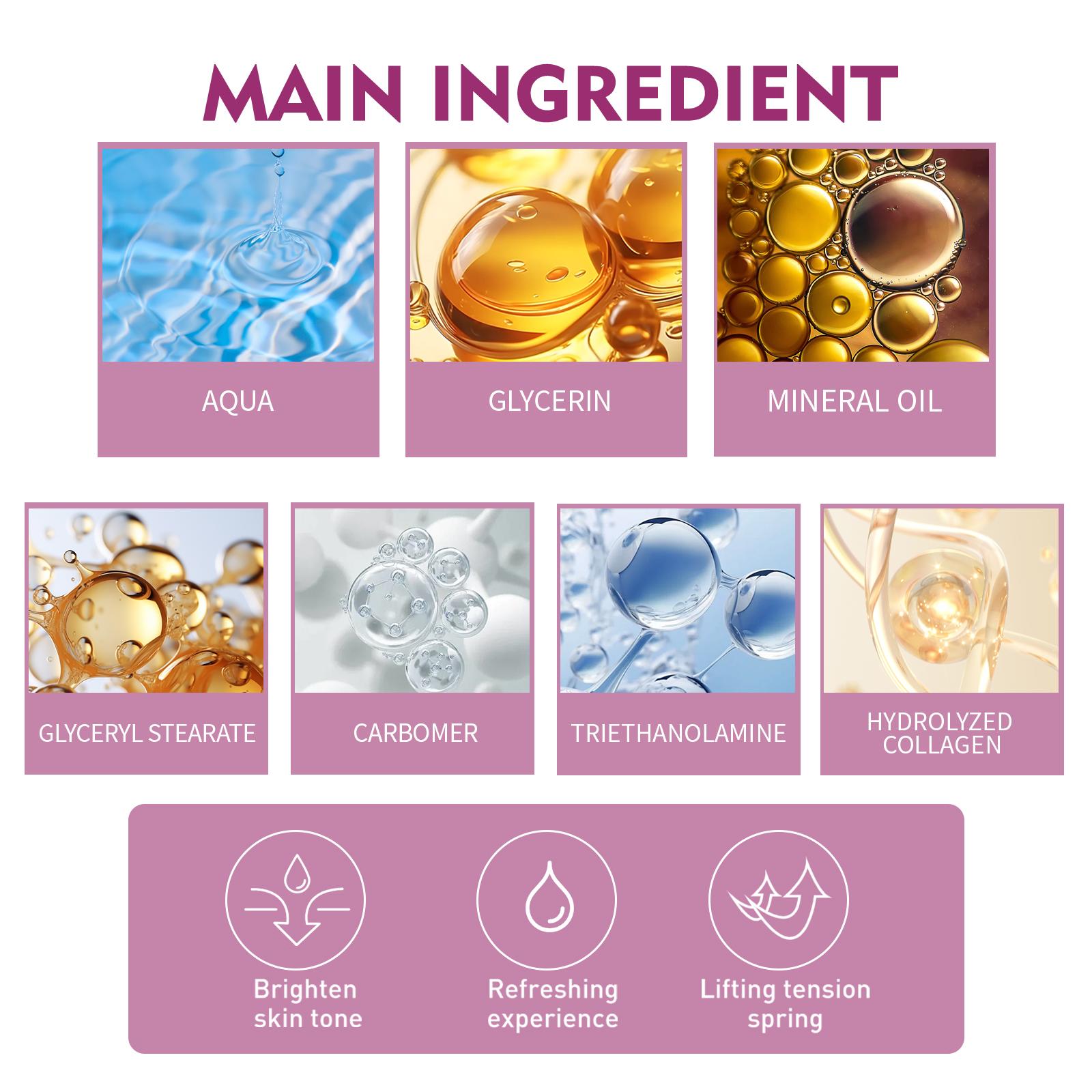 Jaysuing krim leher kolagen hidrolisasi, menghilangkan garis leher, bentuk leher angsa, Krim leher putih halus Hitam Mengencangkan Mencerahkan Perawatan Kusam Memudarkan