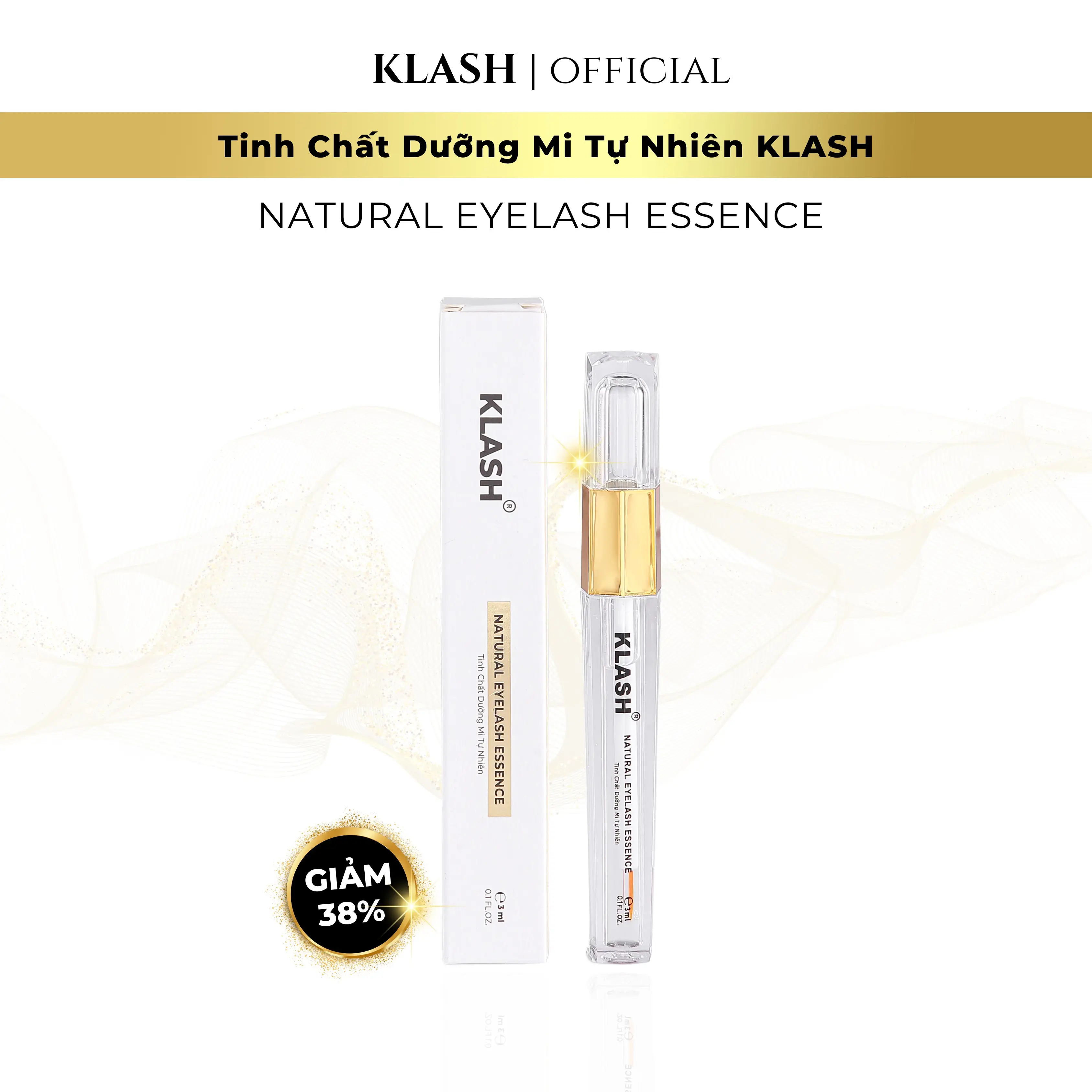 Tinh Chất Dưỡng Mi Klash, Hỗ Trợ Mọc Dài Mi Và Mày, Cong Vút Chắc Khỏe 3Ml Cosmetic Trang Điểm Mỹ Phẩm Nữ