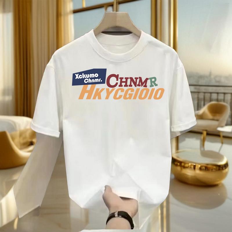 Product Introduction of Áo Thun Nam, 100% Cotton, ngắn Tay, Dáng Rộng Vừa Vặn, Thoải Mái, In Chữ Tiếng Anh 1