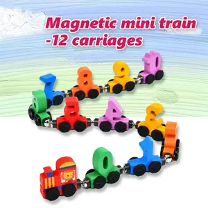 1set Kereta api mainan anak-anak Menumbuhkan kepekaan anak terhadap warna belajarangka/Kereta digital magnetik/Kereta mainan pintar