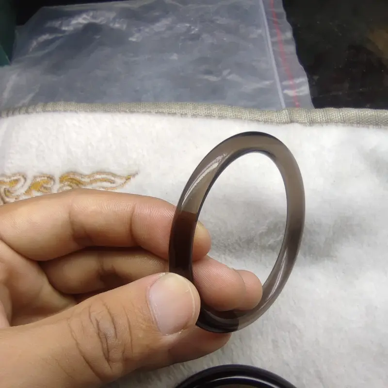 Vòng Tay Obsidian, Chất Liệu Lạnh Lùng, Vòng Tay Ngọc Bích Đá Băng Xuyên Qua Băng, Vòng Tay 8mm Tròn Bar, Phiên Bản Rộng, Phong Cách Cơ Thể Lưới 2