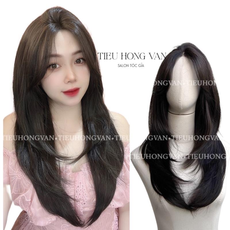 [SDĐ-T69] Tóc Giả SIÊU DA ĐẦU LƯỚI T - CÚP LAYER 2 MÁI BAY (50cm)