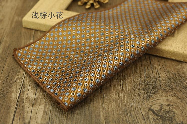 Product Introduction of 23cm Classic Retro Light Gold Champagne Coffee Pocket Square Cashew Pattern Jacquard Handkerchief Accessories for Men Business Gift Suit Banquet Wedding 13
