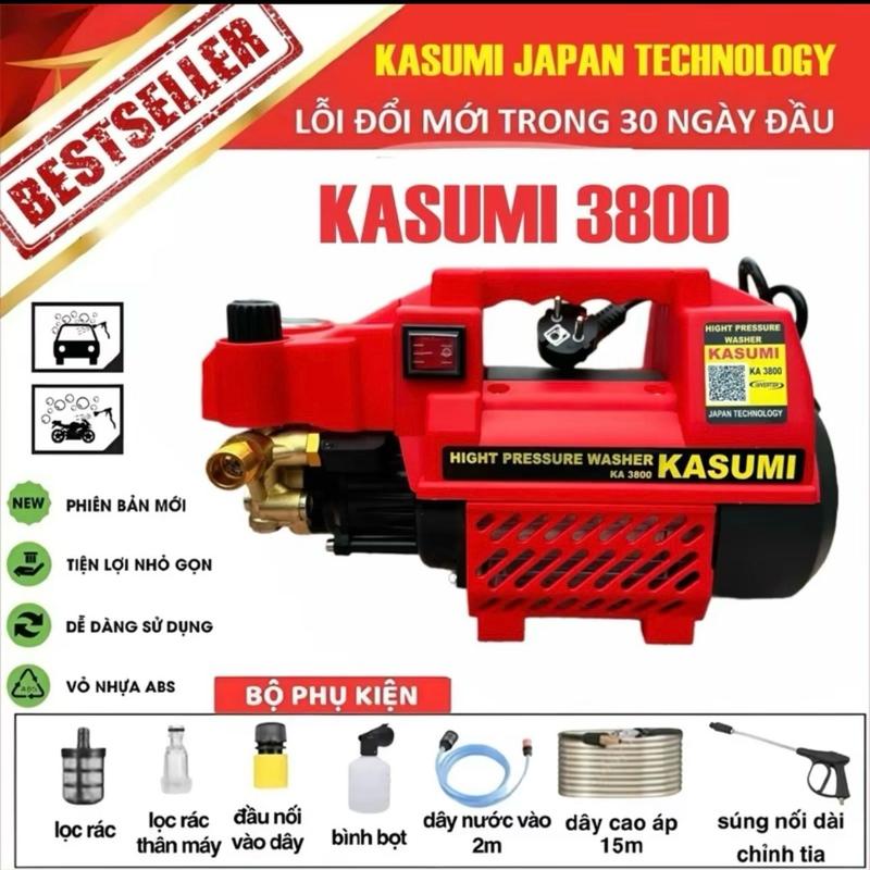 Rửa xe kasumi JAPAN 3800w Có Chỉnh Áp - Máy Rửa Xe Công Xuất Lớn - Công Nghiệp - Gia Đình