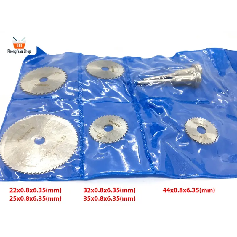 Bộ 5 lưỡi cưa cắt + kẹp lưỡi - trục 6mm 3.2mm 0