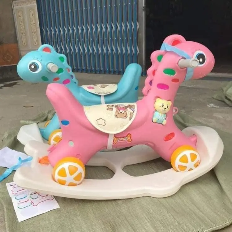 [FREESHIP] Ngựa bập bênh chòi chân 2in1 cho bé, có nhạc và đèn 7
