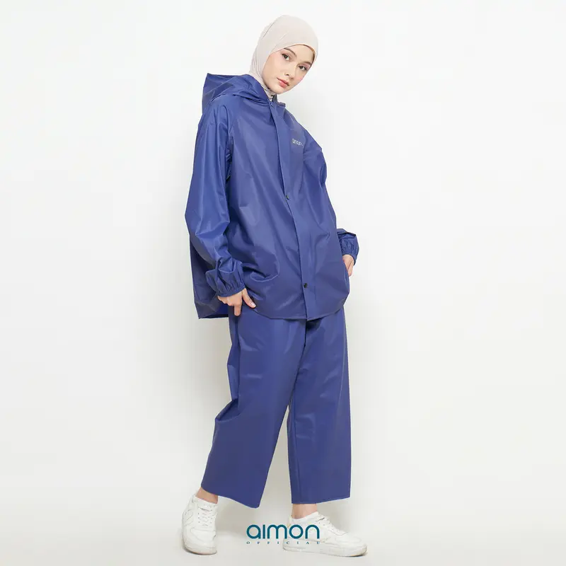 Aimon Jas Hujan Pria Wanita Setelan Dewasa PVC Tahan Air Sepeda Motor Raincoat 4