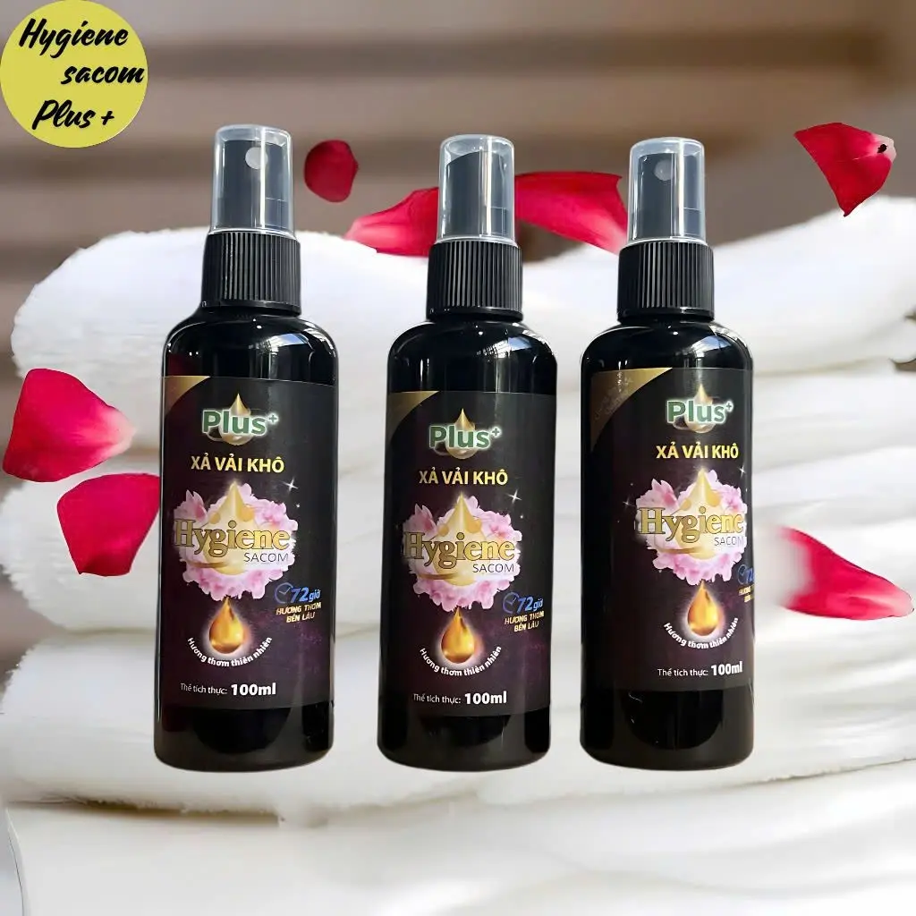 Combo 3 Chai Nước xả vải khô Hygiene sacom Plus+ giữ hương thơm lâu trên quần áo, vải 100ml