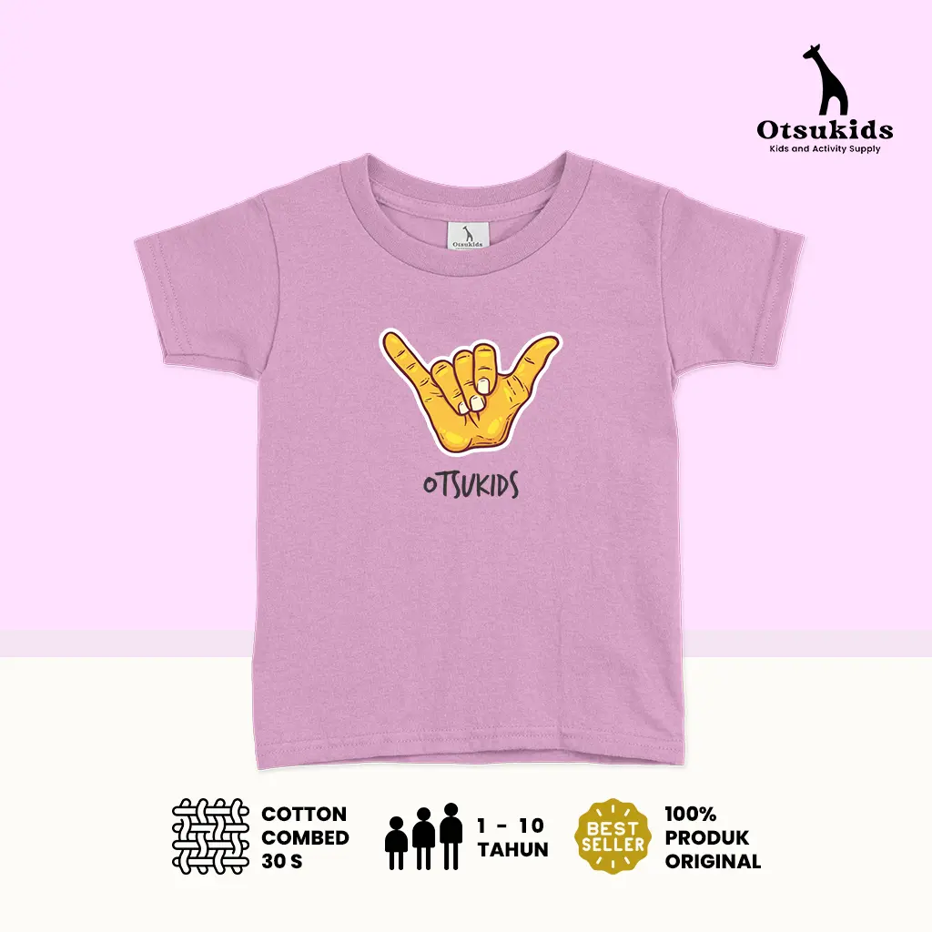 Otsukids Kaos Anak Lilac Hands - Baju anak distro Ready Stock - Baju Kaos Anak Laki Laki & Perempuan Umur 6 Bulan - 8 Tahun Bahan Cotton Knitto Combed 30s - Kaos Anak Kids & Junior kekinian