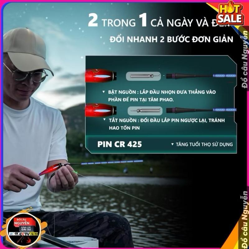 Phao đêm câu cá Giá Rẻ , phao sáng câu đài không cảm biến 5 vạch tặng pin tải chì <2.2G ngẫu nhiên 6