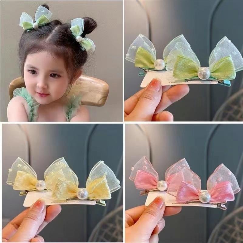 Set 2 Chiếc Kẹp Mái Đính Nơ Xinh Xắn Cho Bé Kẹp Tóc Xinh Cho Bé Kem Phụ Kiện Tóc Voi Women