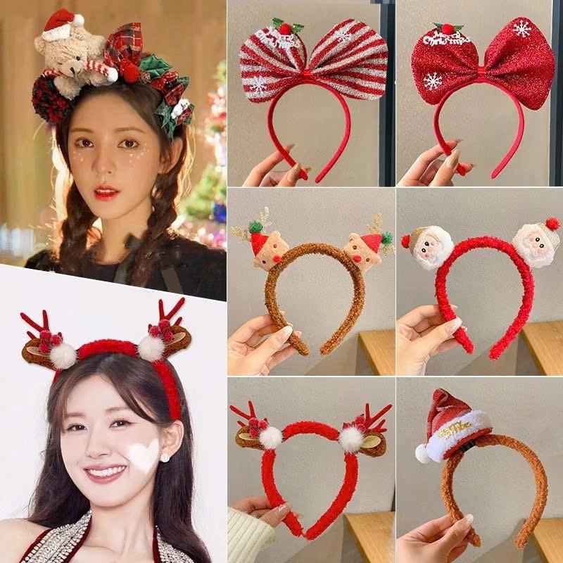 Băng đô cài tóc giáng sinh noel sừng tuần lộc sừng nai sừng hươu bờm tóc noen christmas dễ thương đủ màu xanh đỏ
