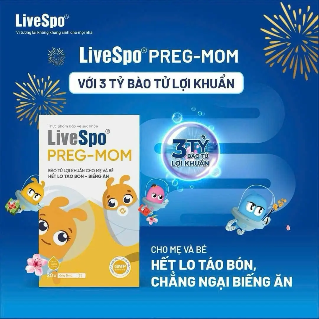Men vi sinh PREGMOM 3 tỷ bào tử lợi khuẩn giảm biếng ăn táo bón rối loạn tiêu hoá cho Bé men v is in h