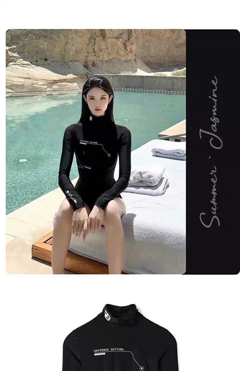 Product Introduction of Mosricci Internet Celebrity Same Style Long Sleeve Wetsuit Motorcycle Sports Conservative Sun Protection Slim Fit Slimming One-Piece Swimsuit for Women 8