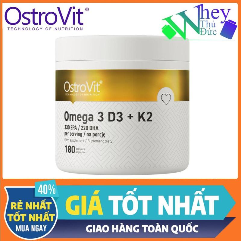   Chính hãng  Omega 3 D3+K2 Ostrovit 180 Viên - Bổ sung vitamin D3 K2 E 