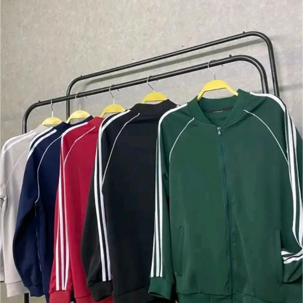 áo khoác Bomber kẻ 3 sọc nam nữ Trơn Mùa đông Jacket Cotton