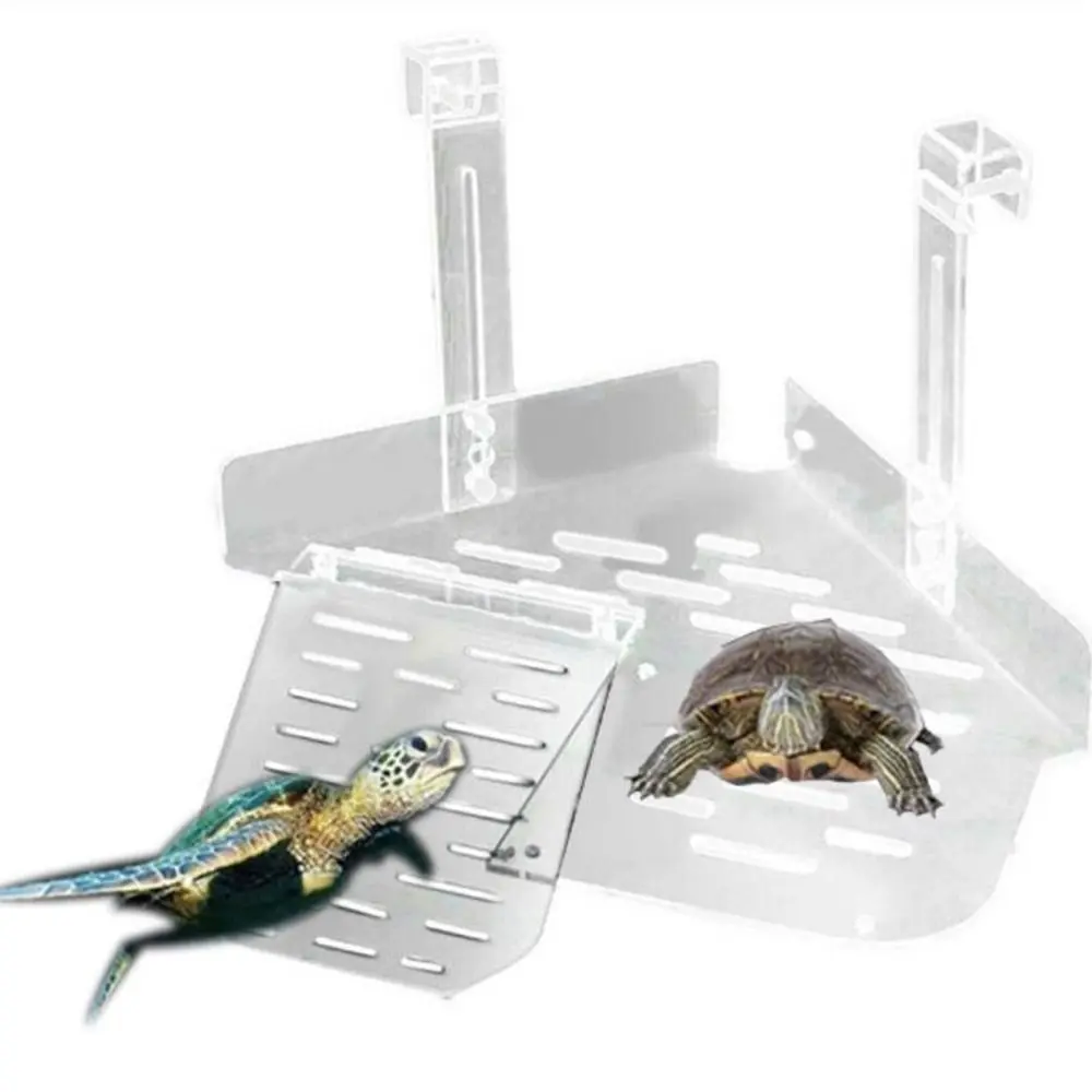 Creative Removable with Hooks or Suction Cup Floating Durable Animal Sink Wharf Turtle Basking Platform Turtle Climbing Shelf Reptile Habitat