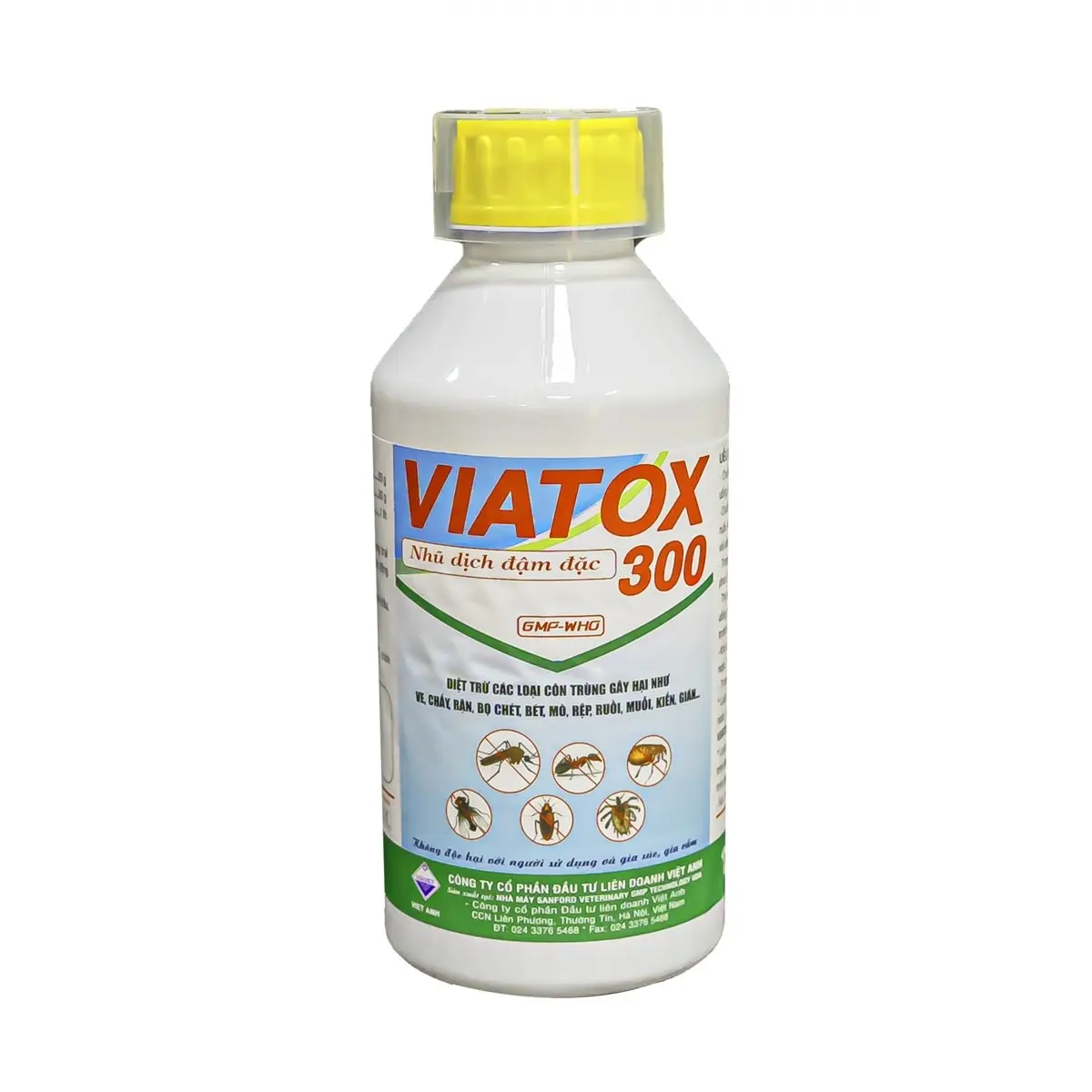 VIATOX 300 DIỆT TRỪ CÁC LOẠI CÔN TRÙNG GÂY HẠI NHƯ VE, CHẤY, RẬN, BỌ CHÉT, BÉT, MÒ, RỆP, RUỒI, MUỖI, KIẾN, GIÁN…( thuốc dùng cho vật nuôi)