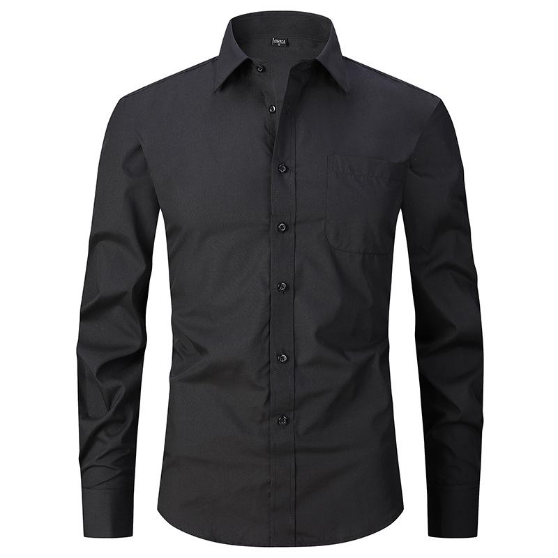 Ss24 Men's French Style Shirt Business Dress Long Sleeve Shirt Solid Color Blue Striped Shirt Twill Business Style All-Match 5