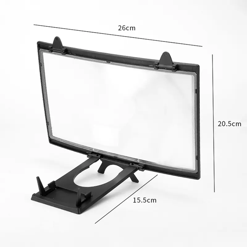 Kính lúp màn hình điện thoại, Có Thể Gập Lại, Ống kính rất rõ ràng, Cầm Tay, Giá đỡ khuếch đại màn hình điện thoại cong 12 inch, Thích hợp để xem video 3