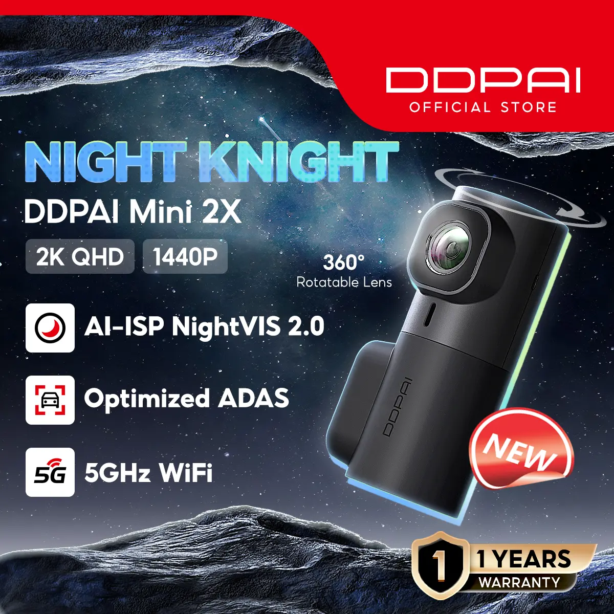[NEW LAUNCH] DDPAI Mini 2X 1440P 2K QHD 360° Superior Night Vision 5GHz WiFi Transfer Dash Cam
