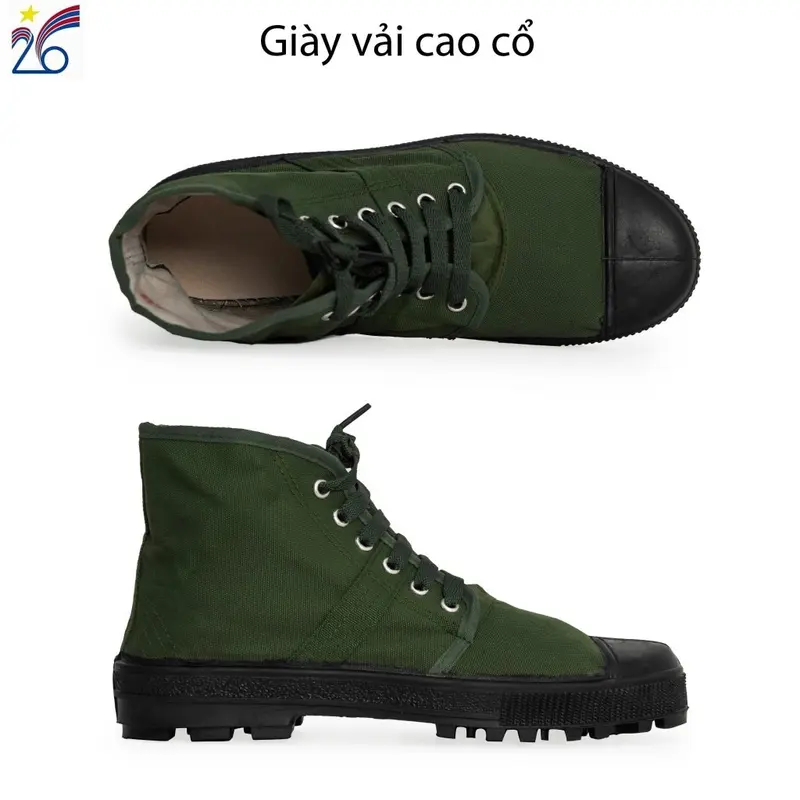 Giày vải bảo hộ, giày vải dã ngoại cao cổ, đế cao su - Sản xuất tại Công ty Cổ phần 26 1