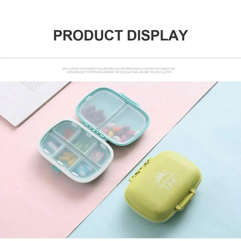 Product Introduction of Hộp Đựng Thuốc Cầm Tay Kích Thước Nhỏ, 8 Ngăn, Hộp Sắp Xếp Thuốc Du Lịch, Hộp Đựng Viên Thuốc Kín Lúa Mì, Hộp Đựng Đồ, Thích Hợp Cho Thuốc 25