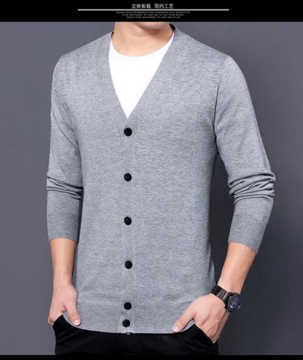 Product Introduction of Áo Khoác Cardigan Len Dệt Kim, Hàng Mới Về, Thích Hợp Cho Mùa Xuân Và Mùa Thu, Phong Cách Thường Ngày Màu Trơn Áo Len Mỏng Cho Nam, Thích Hợp Cho Nam Trung Niên Menswear 5