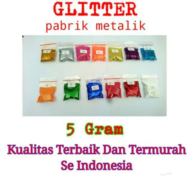 Serbuk Glitter / Serbuk Glitter Hologram / Serbuk Glitter Cat / Serbuk Glitter Halus 5 gram Biru Gold
