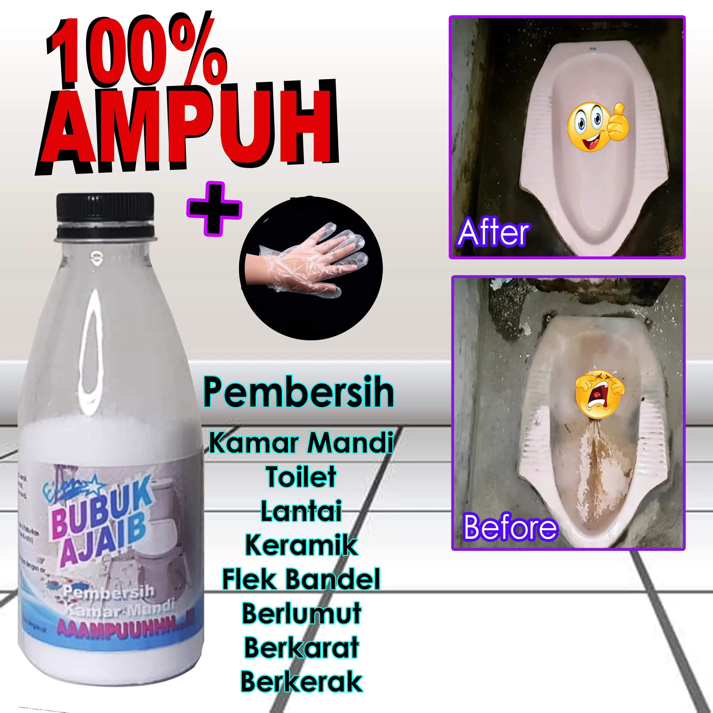 BUBUK AJAIB PEMBERSIH TOILET WASTAFEL LANTAI KERAMIK KERAK MEMBANDEL
