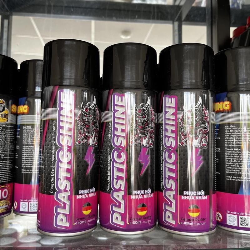 [Combo] ￼2 Chai Xịt Phục Hồi Dưỡng Nhựa Nhám Sprayking Plastic Shine 400ml Tặng Khăn Mẫu Mới Nâng Cấp 8
