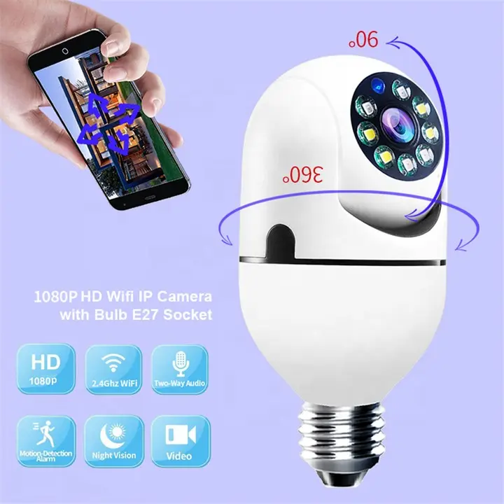 CCTV Lampu V380 Pro 8MP Kamera CCTV Wifi Lampu CCTV 360 PTZ 4